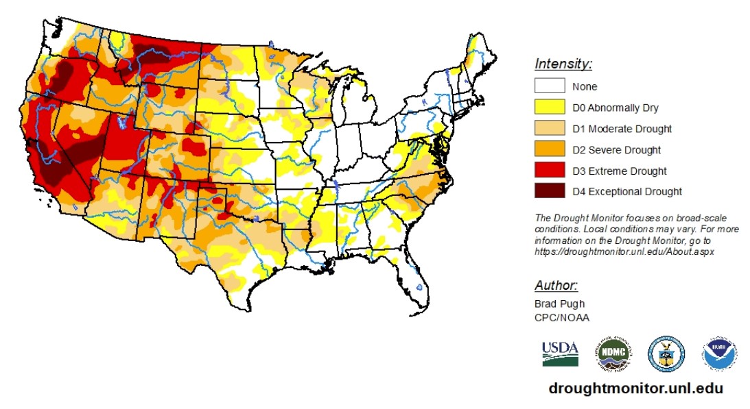 Drought Monitor Report Shows Extreme Drought Consuming Western Oklahoma Counties