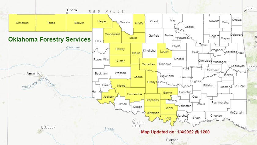 Wednesday, January 5, 2022, Fire Situation Report: Five Acres Burned in SE Oklahoma