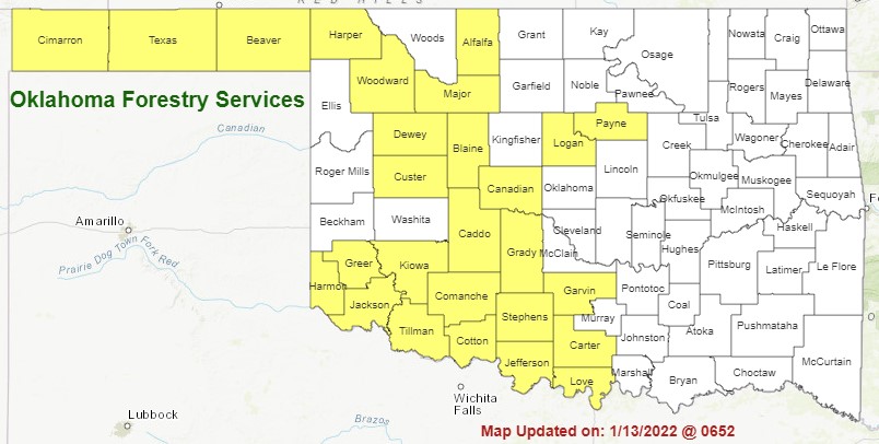 Thursday, January 13, 2022, Fire Situation Report: High Winds Increase Fire Danger Through the Weekend