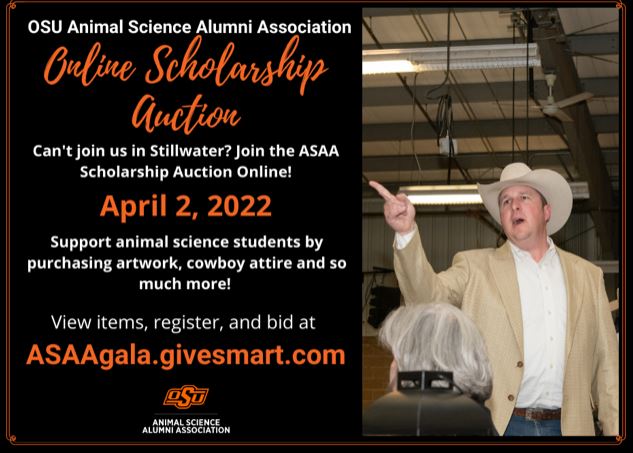OSU Animal Science Alumni Association Hosts Gala Reunion and Online Scholarship Auction April 2