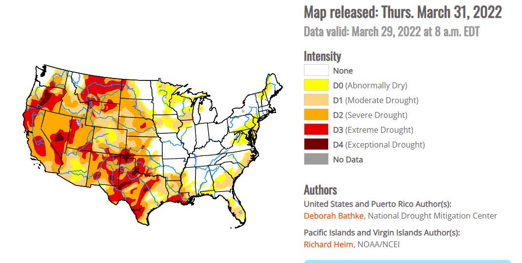 Extreme Drought Worsens  in the Panhandle and In the Southwest Portion of the State 
