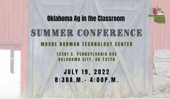 Oklahoma Ag in the Classroom Summer Conference Coming Up July 19th 