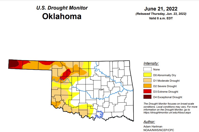 Not Much change in Oklahoma Drought Conditions as Summer Conditions Set In