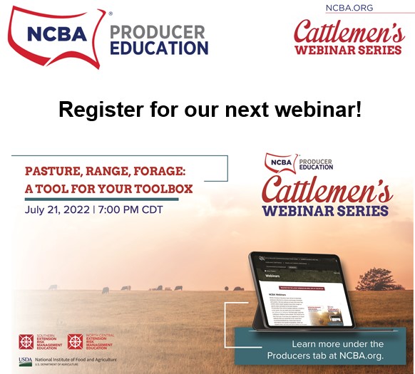 NCBA Webinar Coming Up on Pasture, Range, Forage: A Tool for Your Toolbox