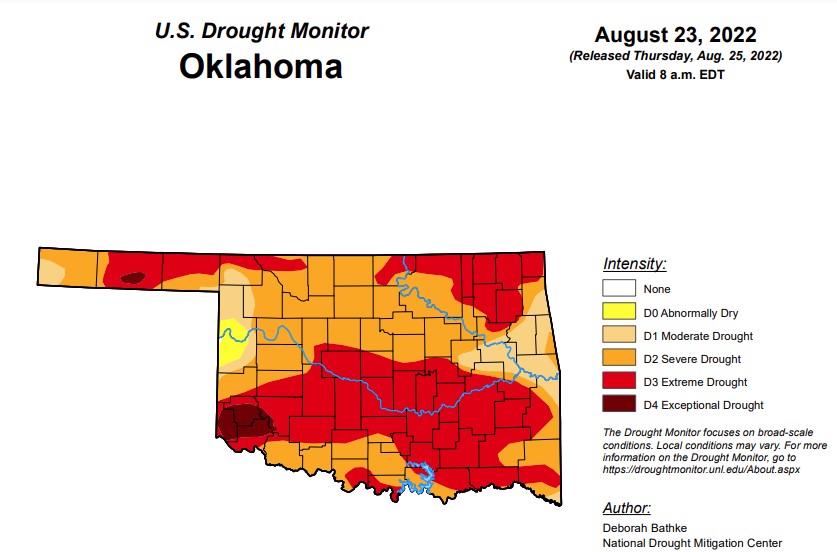 Oklahoma Drought Decreases in All Categories After Recent Rainfall