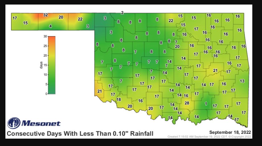 Summer refusing to Let go with High Temps and Low Rain Chances Expected for Oklahoma 