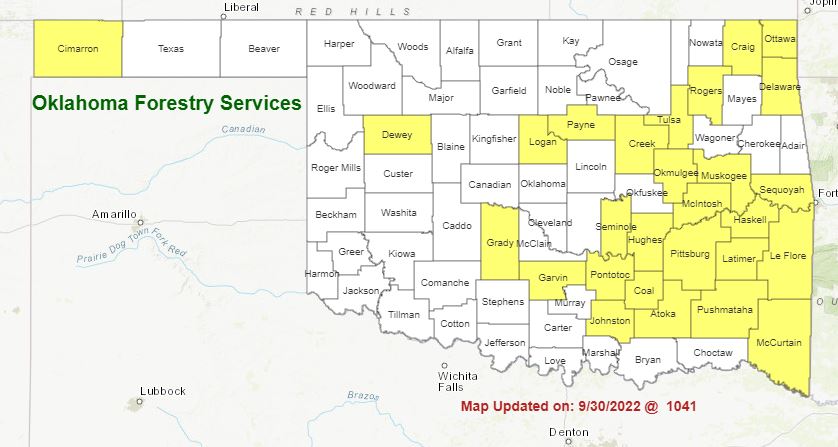 Elevated Fire danger will again Develop over most of Oklahoma today and throughout the Week 