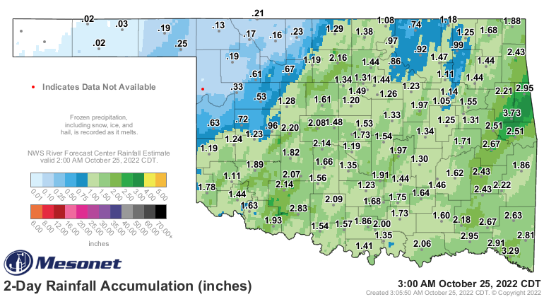 Significant Rainfall Falls Across Oklahoma