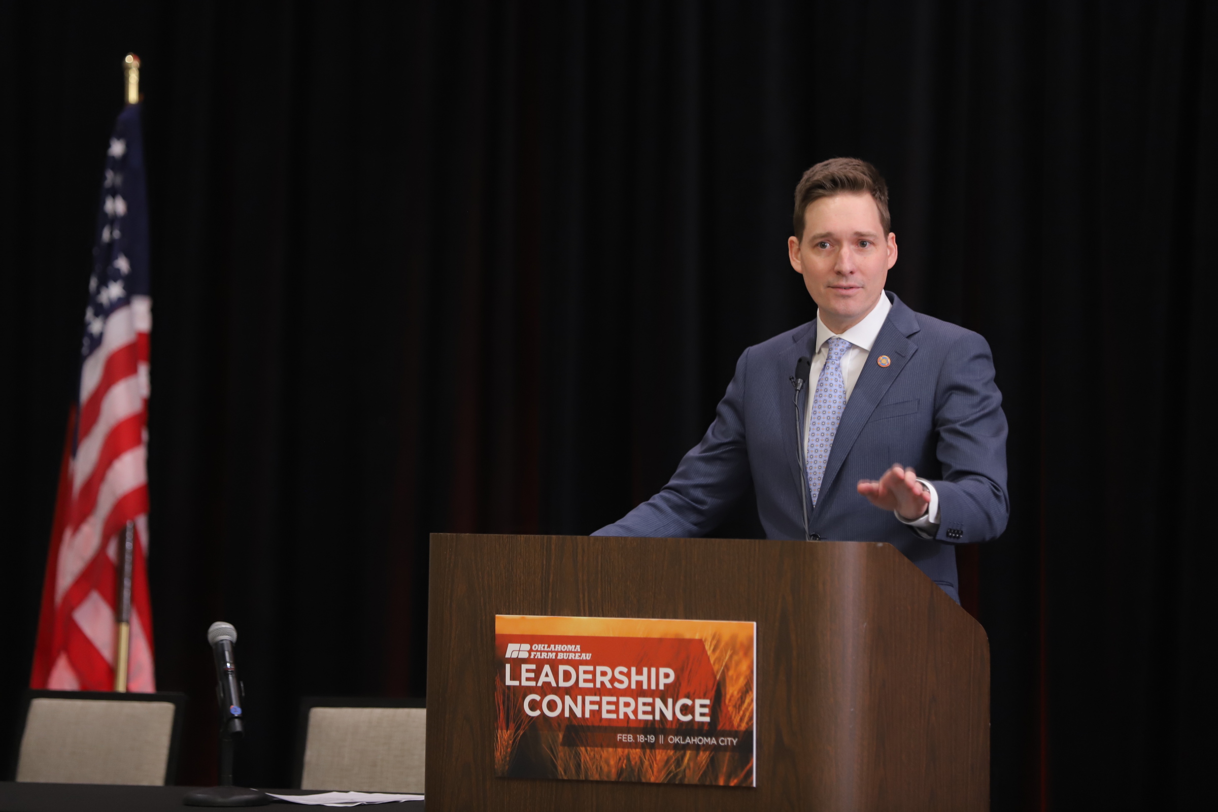 Lt. Governor Matt Pinnell Talks AgriTourism, CareerTech and More with Oklahoma Farm Bureau Members at Their State Leadership Conference