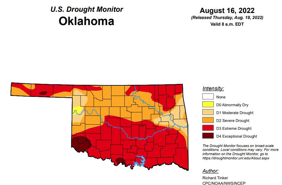 Chances of Precipitation Next Week as Oklahoma Drought Conditions Persist